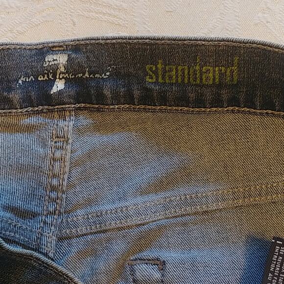 7 For All Mankind Standard Chevron Stitching Button Fly Jeans Sz 29 - Picture 4 of 5